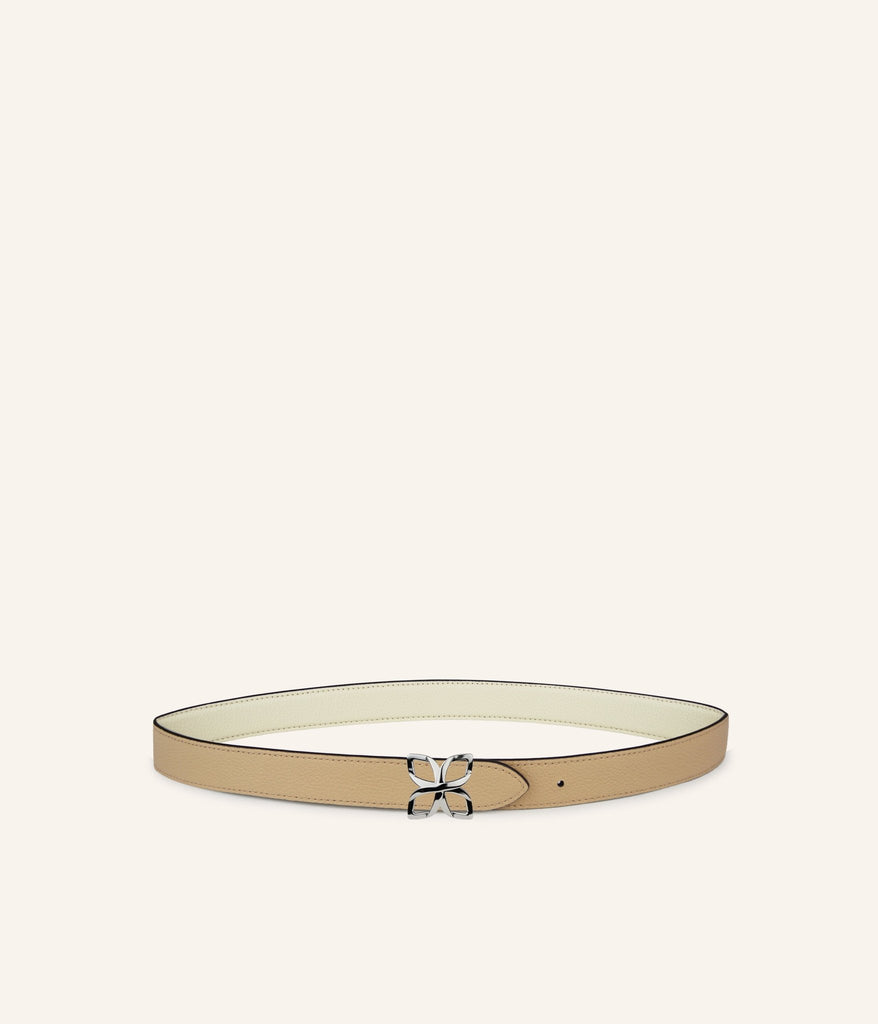 Ceinture Hortensia Argenté 25mm | Crème Sable - Fleuron Paris
