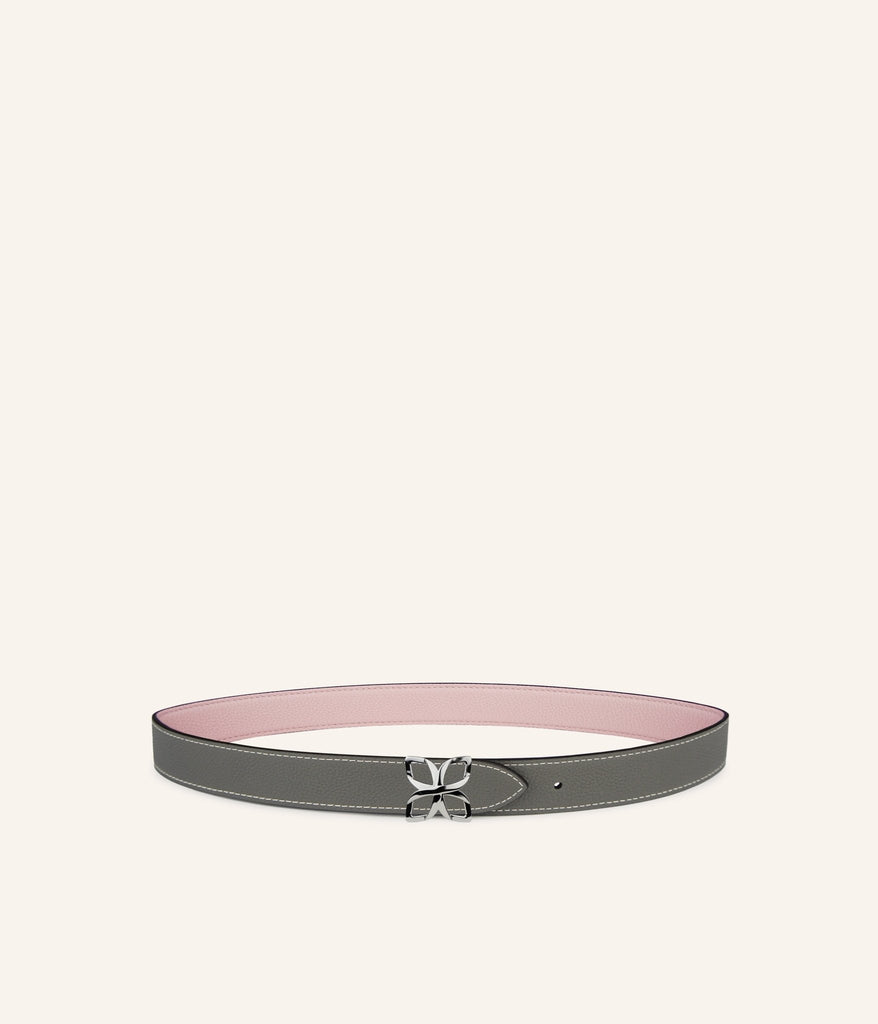 Ceinture Hortensia Argenté 25mm | Rose Ballet Gris Ciment - Fleuron Paris