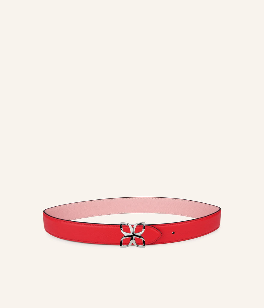 Ceinture Hortensia Argenté 33mm | Baie de Goji Rose Bonbon - Fleuron Paris