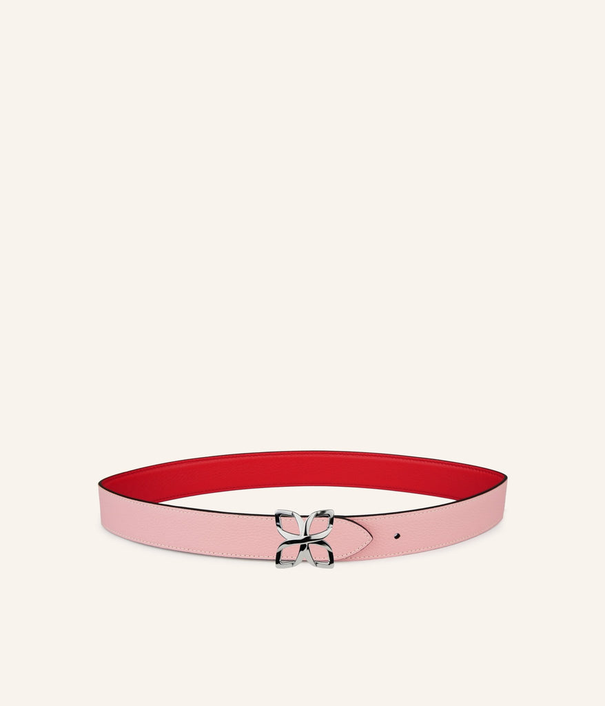 Ceinture Hortensia Argenté 33mm | Baie de Goji Rose Bonbon - Fleuron Paris