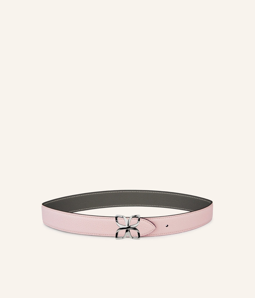 Ceinture Hortensia Argenté 33mm | Rose Ballet Gris Ciment - Fleuron Paris