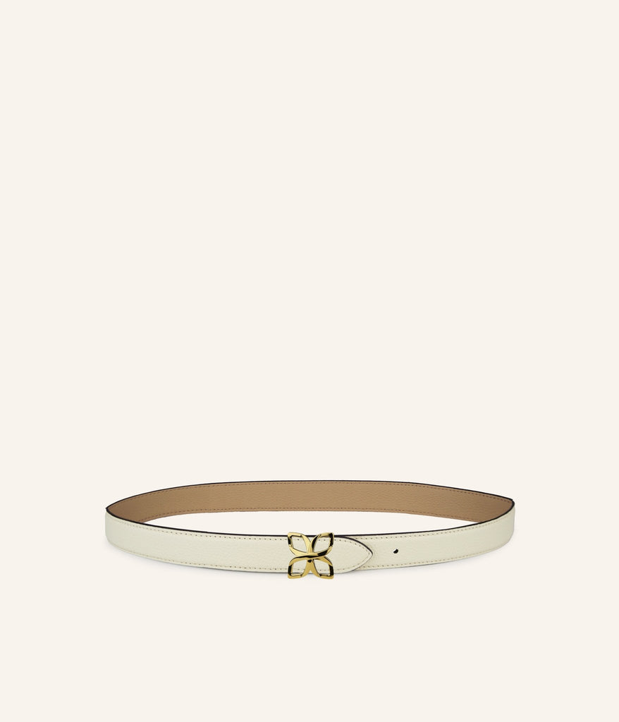 Ceinture Hortensia Doré 25mm | Crème Sable - Fleuron Paris