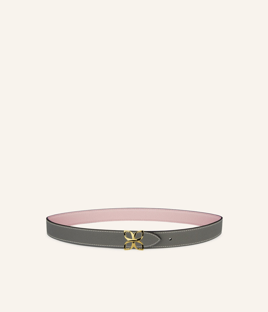 Ceinture Hortensia Doré 25mm | Rose Ballet Gris Ciment - Fleuron Paris