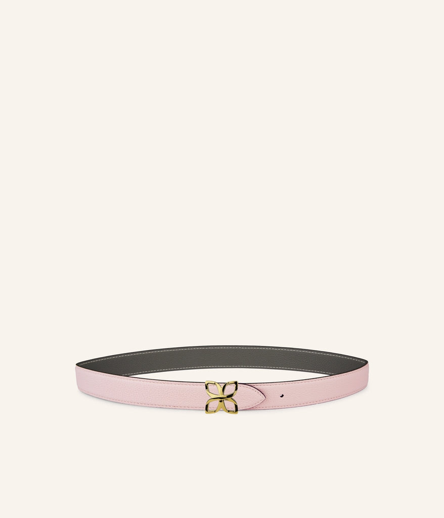 Ceinture Hortensia Doré 25mm | Rose Ballet Gris Ciment - Fleuron Paris