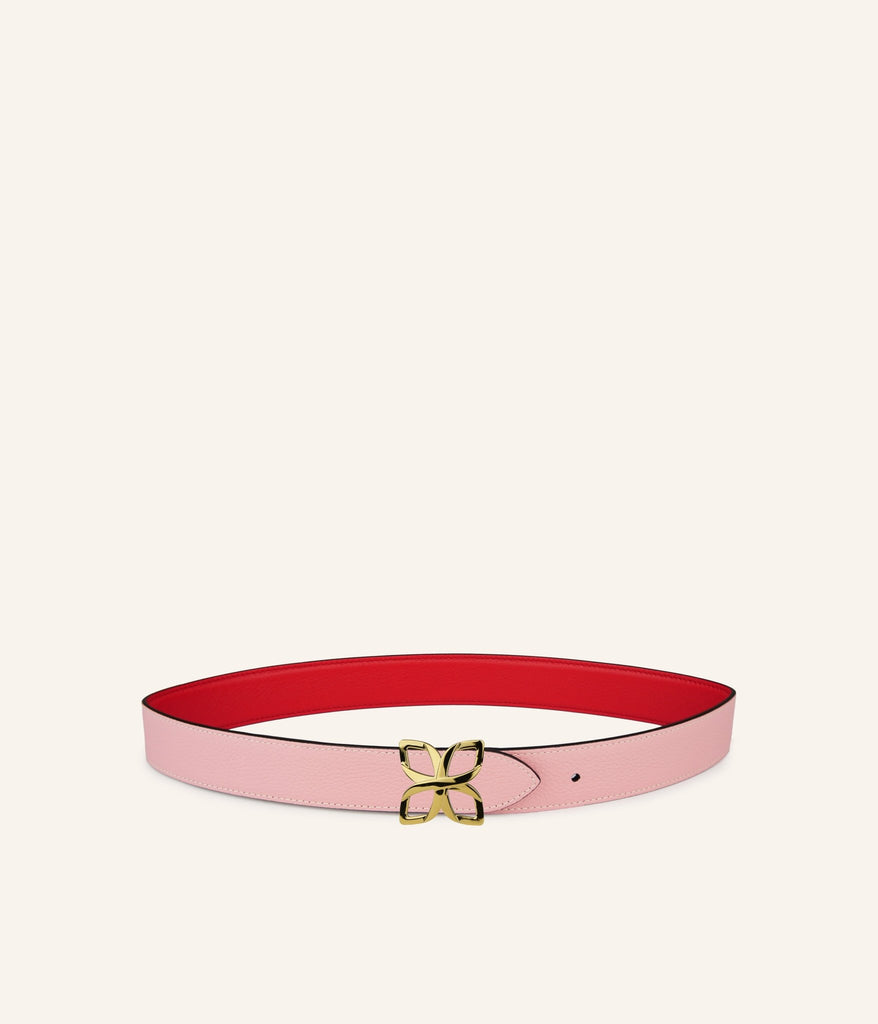 Ceinture Hortensia Doré 33mm | Baie de Goji Rose Bonbon - Fleuron Paris