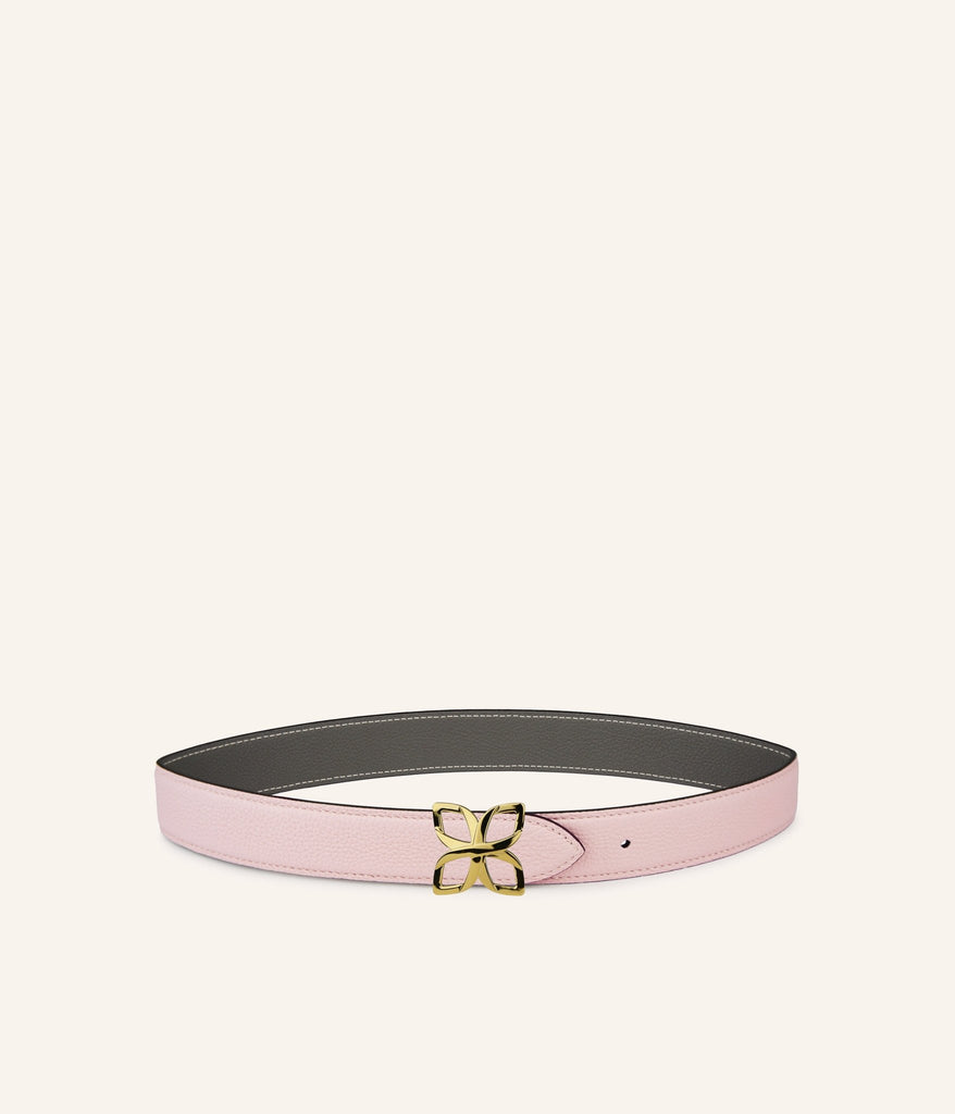 Ceinture Hortensia Doré 33mm | Rose Ballet Gris Ciment - Fleuron Paris