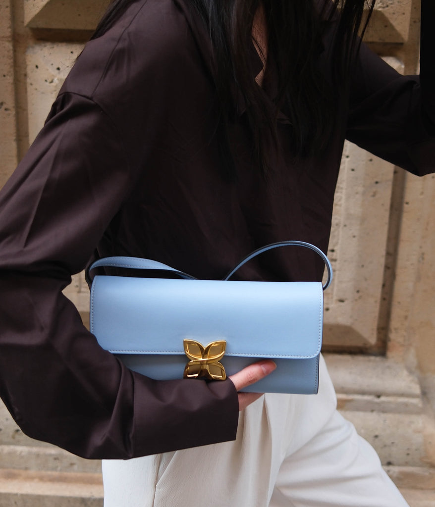 Hortensia Clutch | Bleu Glacier - Fleuron Paris