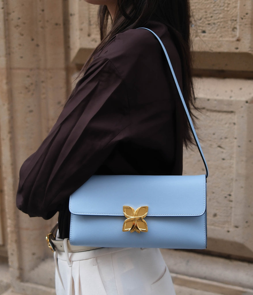 Hortensia Clutch | Bleu Glacier - Fleuron Paris