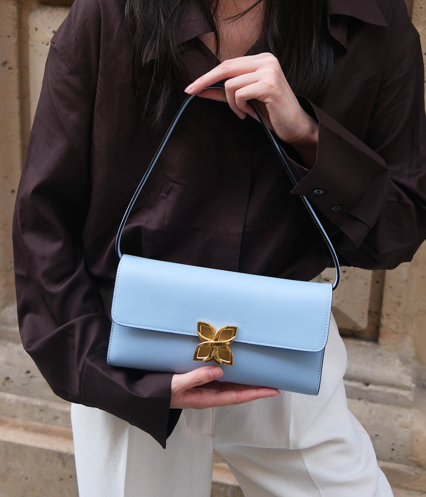 Hortensia Clutch | Bleu Glacier - Fleuron Paris