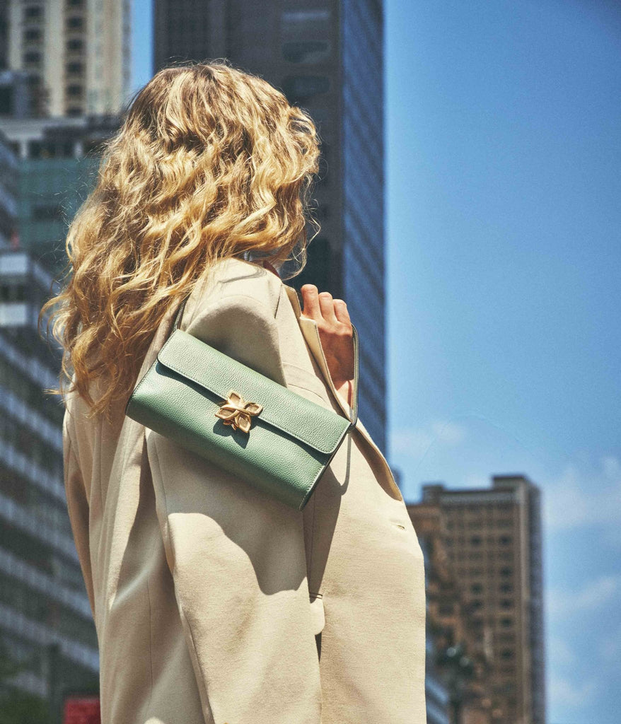 Hortensia Clutch | Vert Amande - Fleuron Paris