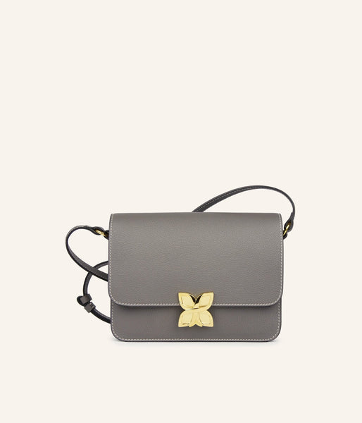 Sac à Main Fiorelli En Laine Gris - Broderie Fleurs, Profondeur 11 Cm, Neuf Sans étiquette