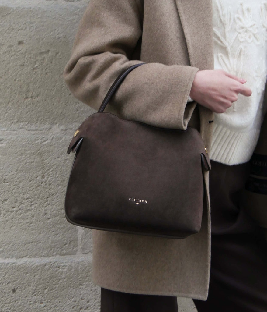 Medium Swann | Suede Moka - Fleuron Paris