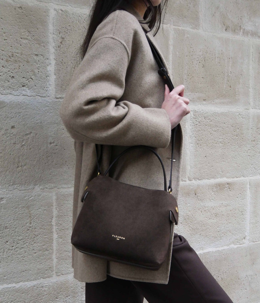 Medium Swann | Suede Moka - Fleuron Paris