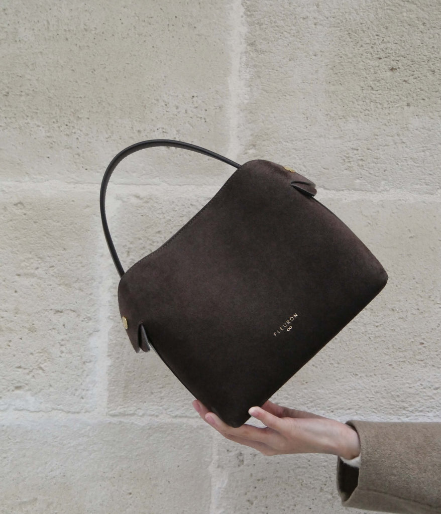 Medium Swann | Suede Moka - Fleuron Paris