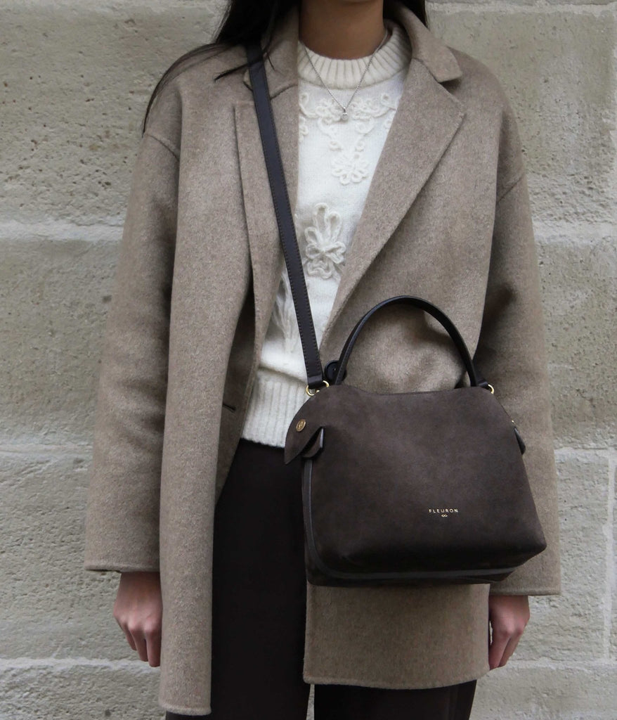 Medium Swann | Suede Moka - Fleuron Paris