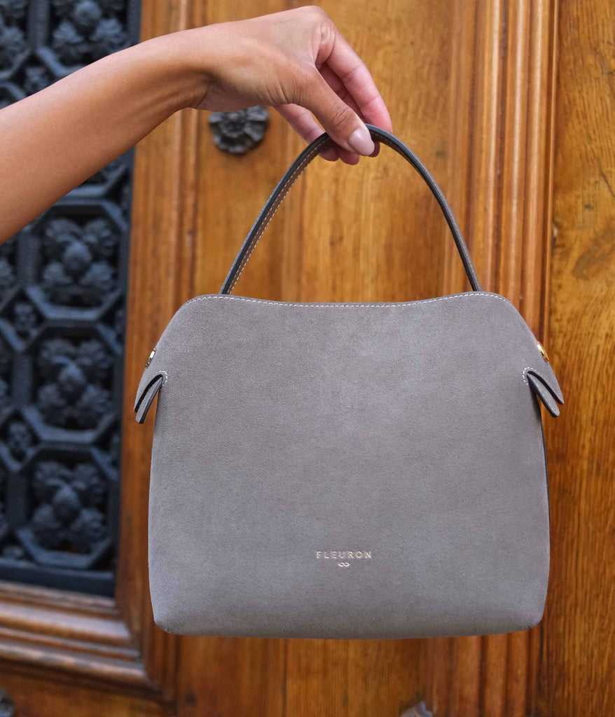 Medium Swann | Suede Taupe - Fleuron Paris