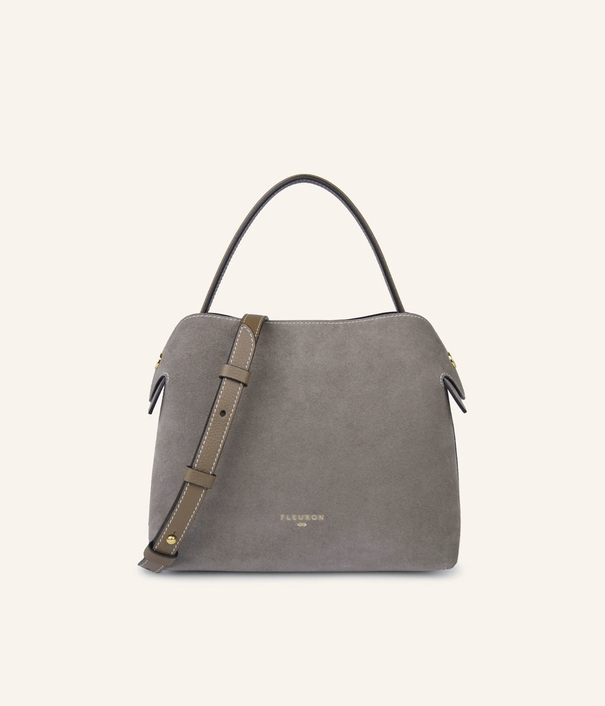 Medium Swann | Suede Taupe - Fleuron Paris