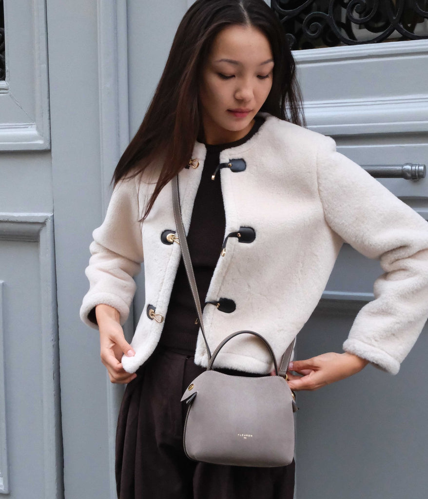Mini Swann | Suede Taupe - Fleuron Paris