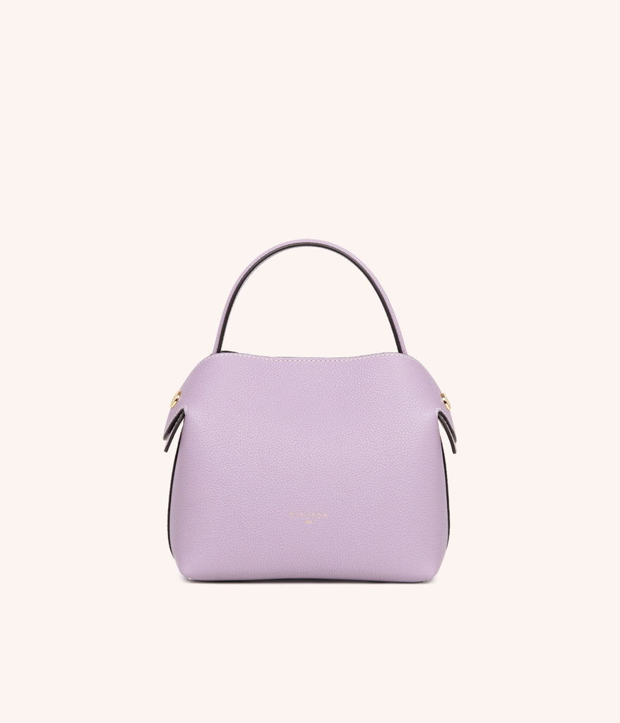 Sac à main Mini Swann Lilas en cuir de veau pleine fleur